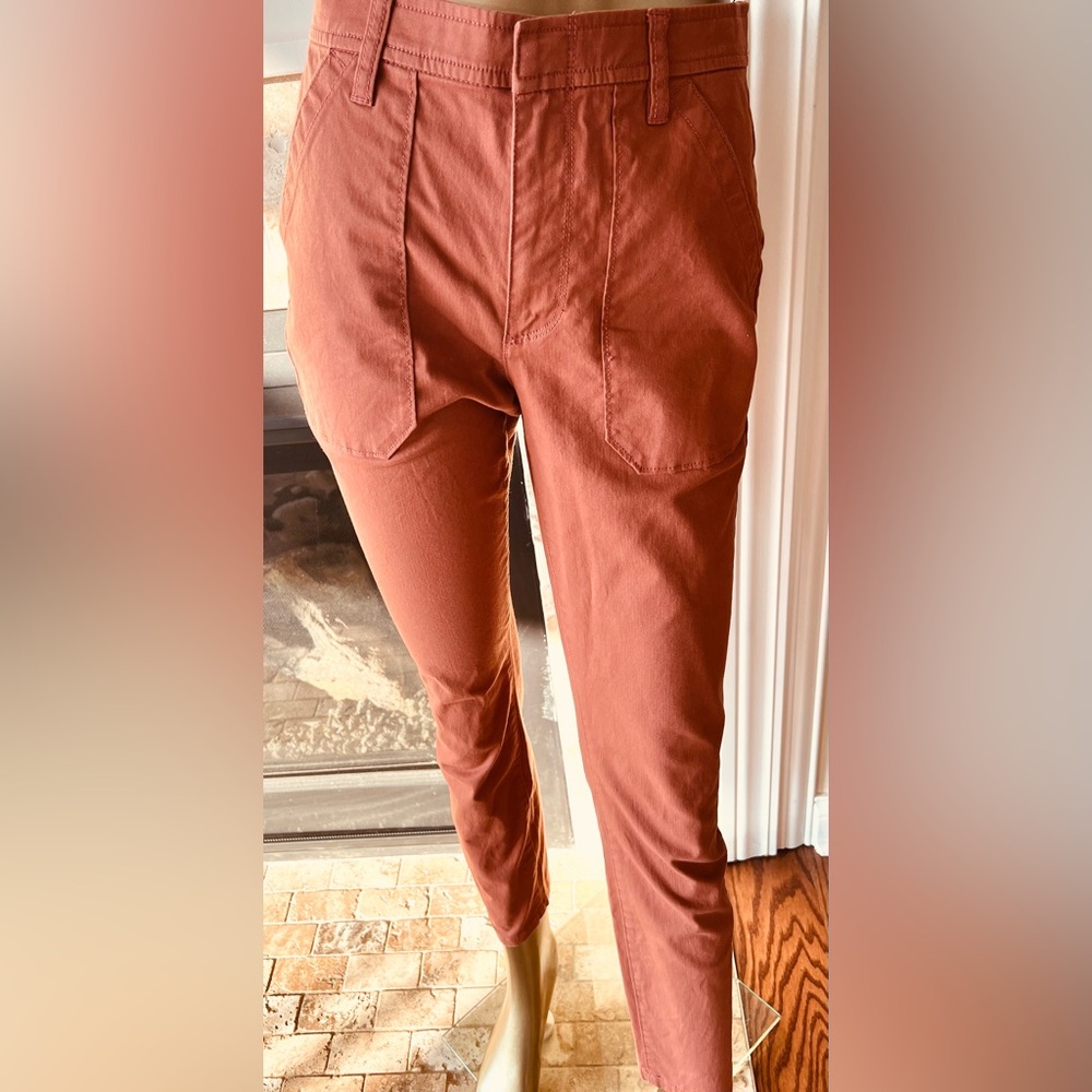 J Crew size 4 (27)skinny cargo utility ankle pant rose tile color cotton spandex